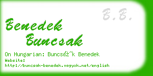 benedek buncsak business card